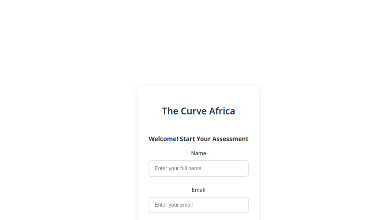 Personality Assessment UI preview